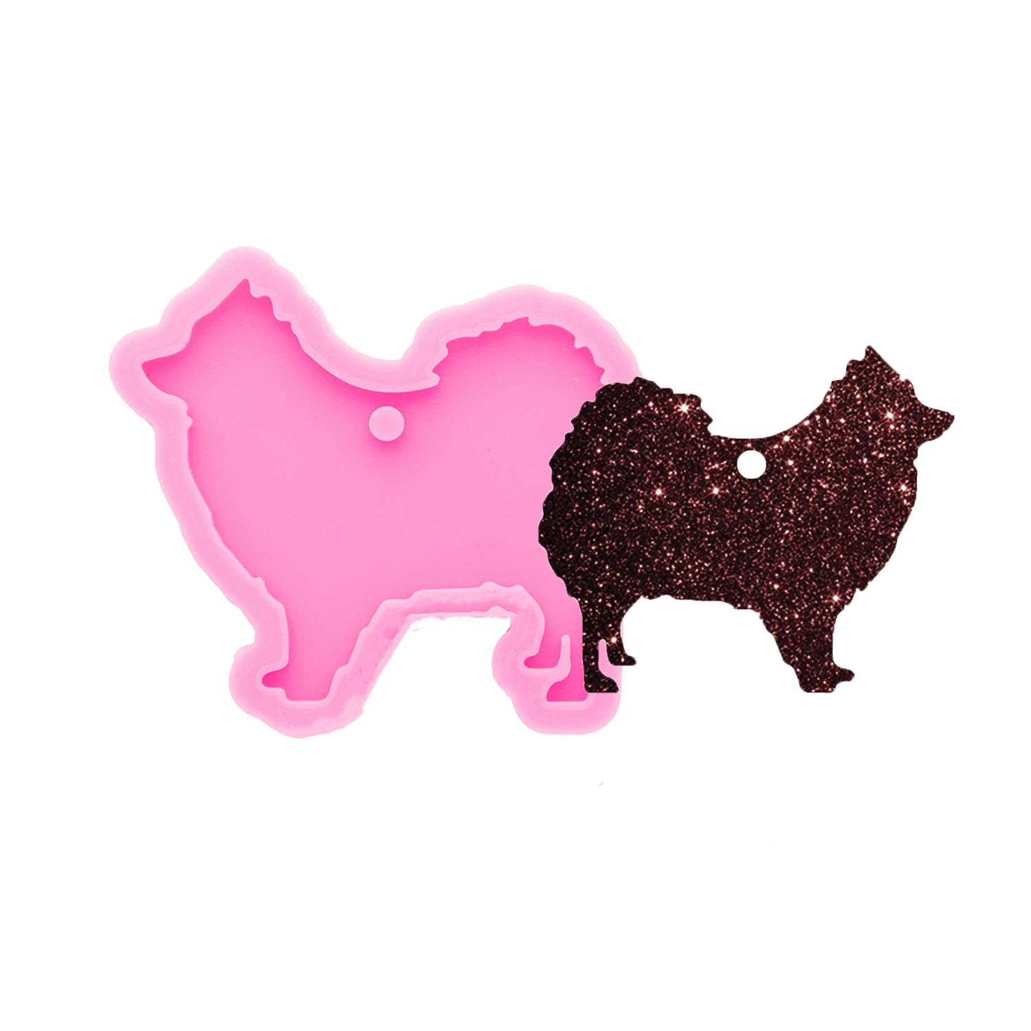 Different Breeds of dogs Silicone Molds DIY Arts Chocolate Fondant Cake, Resin Keychain Samoyed Dog Molds