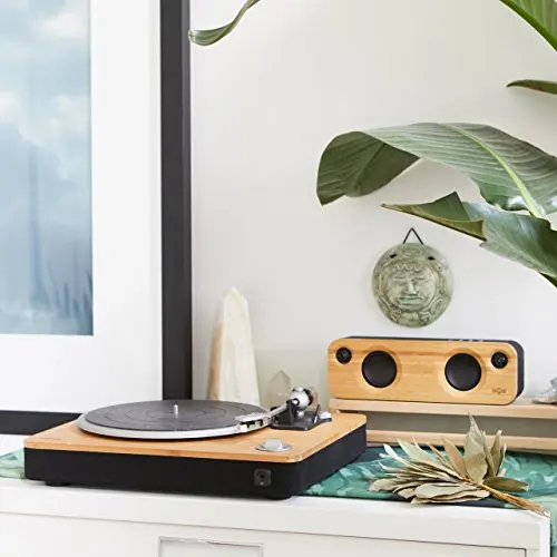 Stir It Up Turntable, Vinyl Record Player with 2 Speed Belt Drive for 33/45 RPM, Built in Pre-Amp, Headphone
