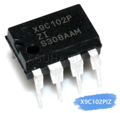 Original genuine X9C102P DIP-8 in-line digital potentiometer IC chip   5PCS -1lot