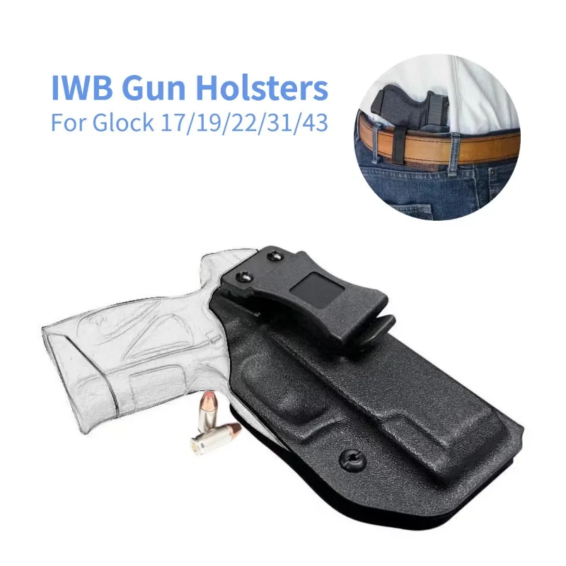 US Tactical Inside Waistband Concealed Carry Holster for GLOCK 17 19 22 26 43 43X Belt Clip Single Double Stack Right Hand Pouch
