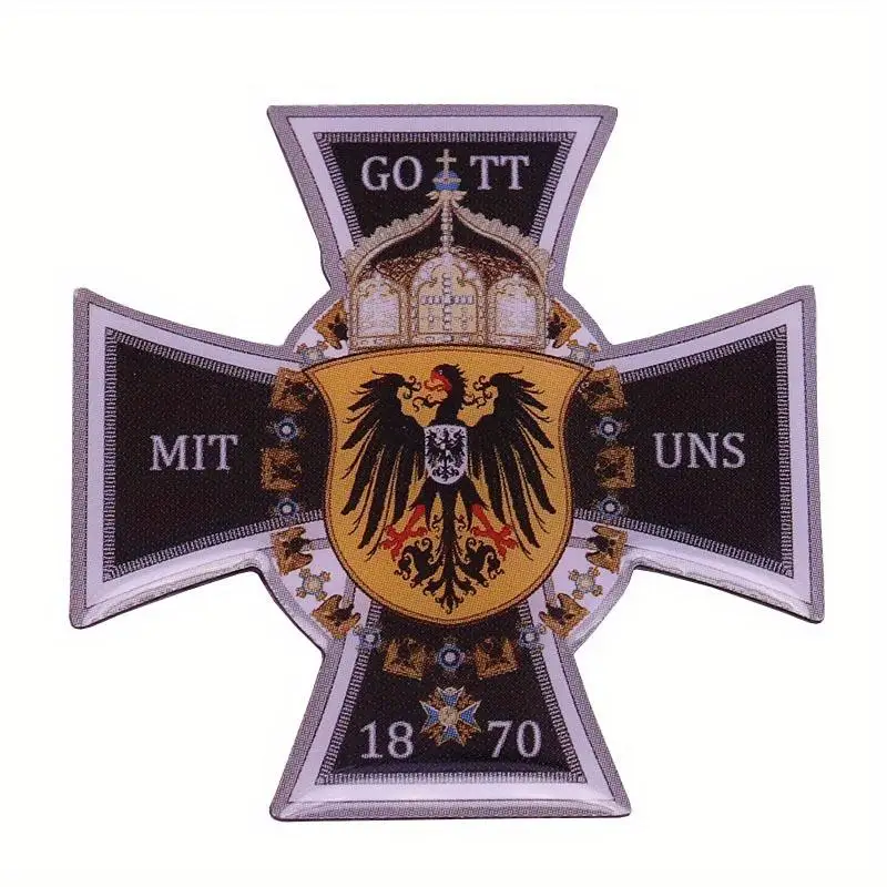 2pcs German Kaiser Wilhelm I Battle Flag Pin Badge Prussian 1870 Cross Military Emblem Vintage Decor