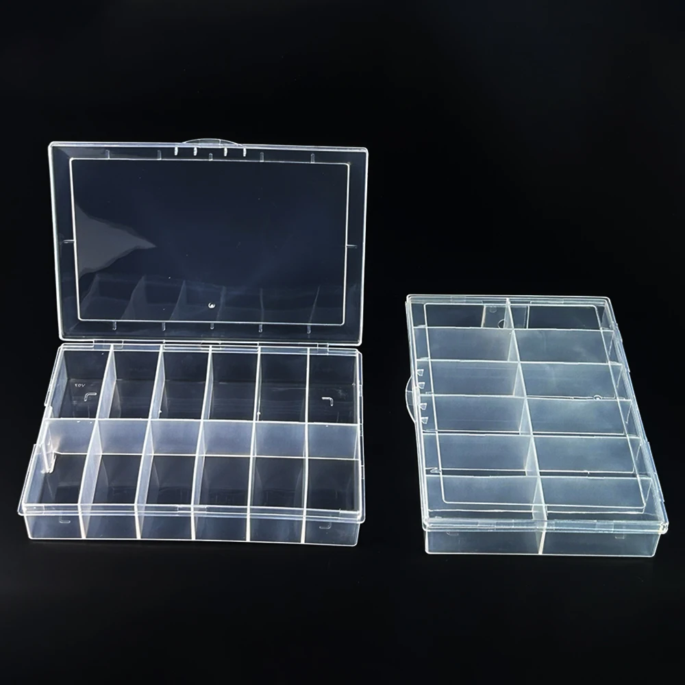 

5pcs/lot Plastic Organizer Container Box 12 Compartments Beads Jewelry Storage Pill Boxes Empty Clear False Nail Tips Case Tools