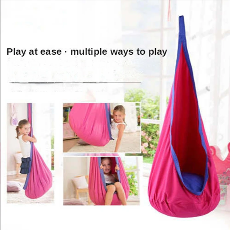 Children\'s Hanging Chair Hammock Elastic Bed Portable Parachute Cloth Swing Bed Indoor with Inflatable Cushion Hanging Chairs