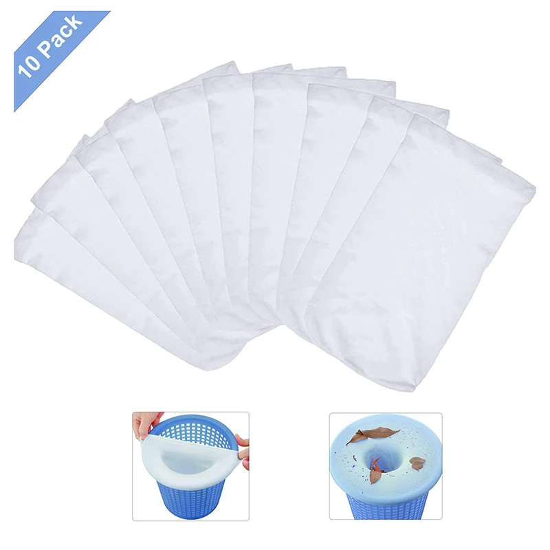 10Pcs Pool Skimmer Socks Skimmer Basket Filter Pool Filter Saver Socks, Swimming Pool Skimmer Socks for Filtering Leaves