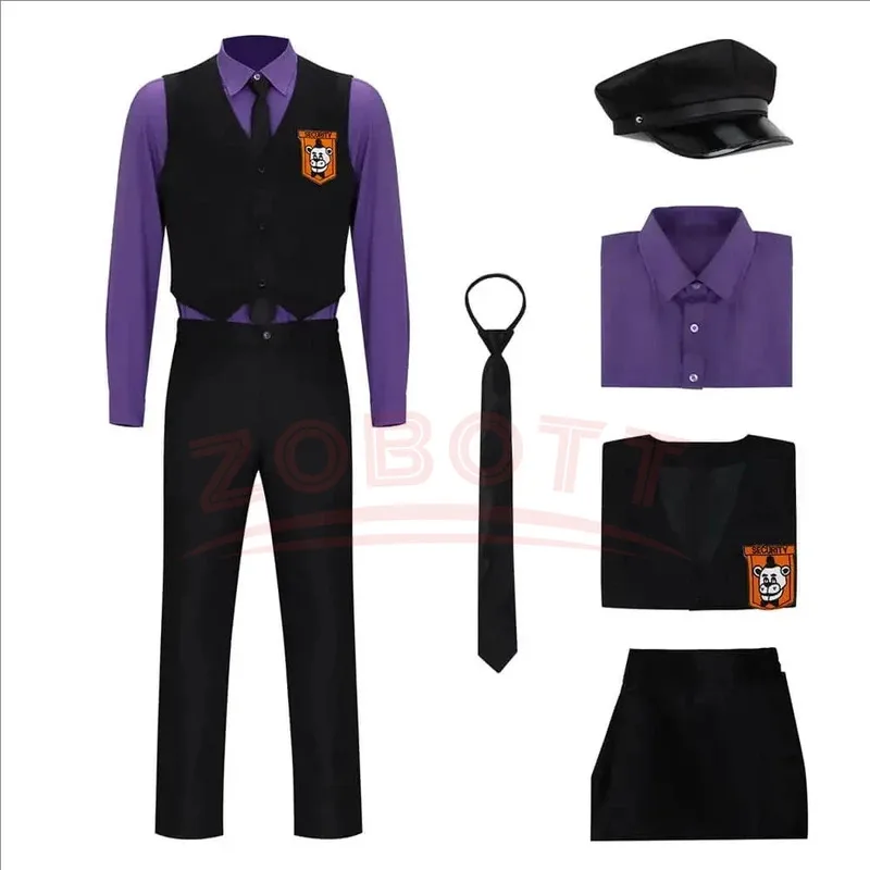 

DY2025William Afton Cosplay Costume FNaF Purple Guy Costume Five Nights /at Freddy's Doujin Outfit Roleplay Halloween Party Unif