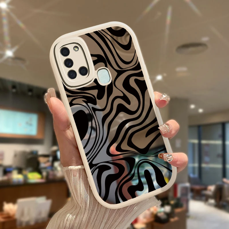 Leopard Case For Samsung Galaxy A52 A52S A42 A32 A22 A51 A71 A31 A72 4G 5G Silicone Shockproof Mirror Makeup Back Cover