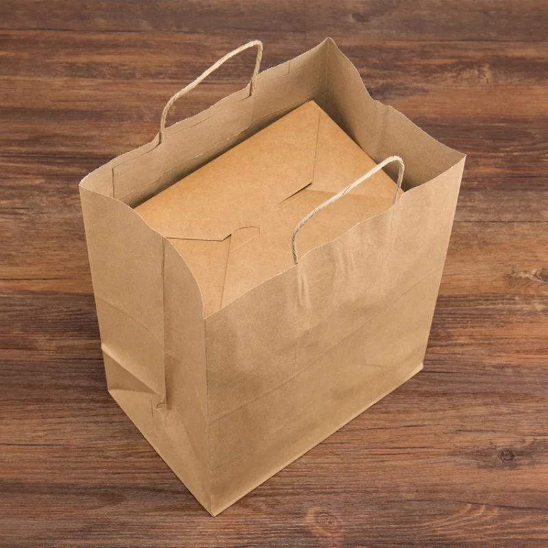 custom.LOKYO Custom Printed Take Out Restaurant Bubble Tea Cup Packaging Kraft Bakery Paper Bag