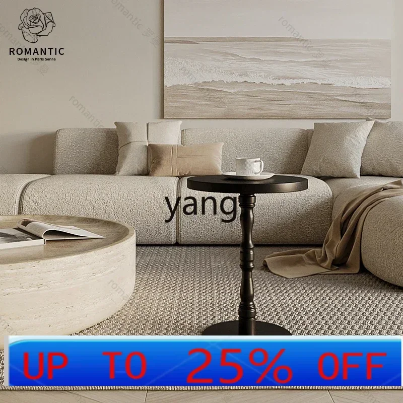 

LH mobile creative living room small coffee table sofa side bedroom simple solid wood bedside table