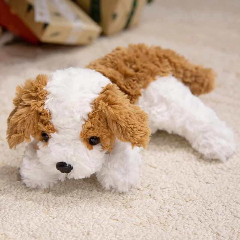 32-48cm lindo perro rizado de la vida Real Bichon perro de peluche de juguete Kawaii juguetes de peluche de dibujos animados niña cumpleaños novia regalo de Navidad