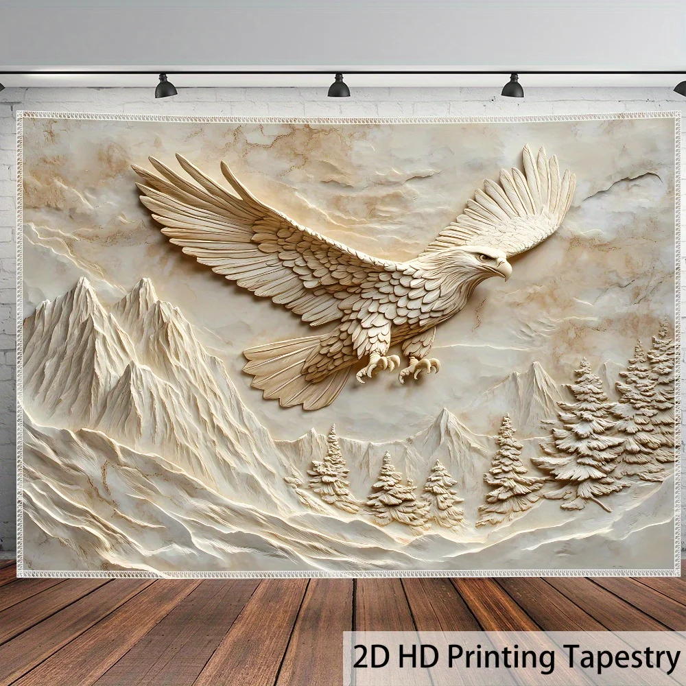 Tapestry Wall Hanging Tapestry Anime 1pc - Ultra large size- 2D printing exquisite eagle relief Landscape Photo Huge Digital