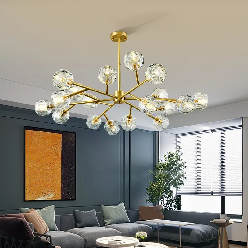 

Home Decoration Pendant Light Luxury Crystal Living Room Chandelier Dining Room Pendant Lamp Creative Personality Indoor Lights