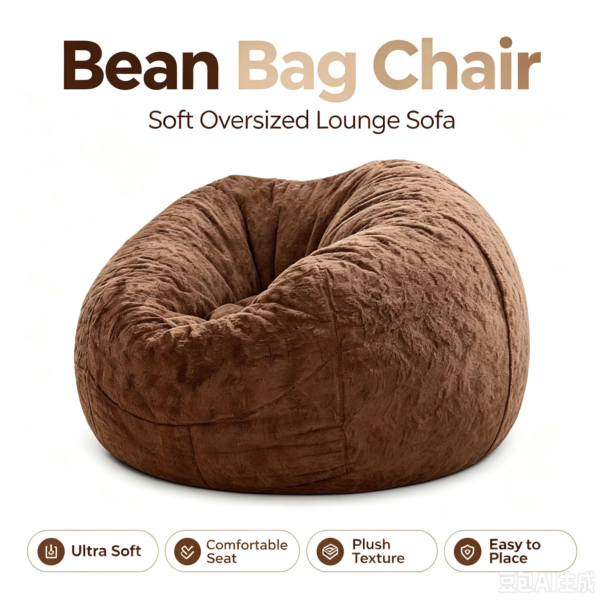 Round Ball‑Shaped Lazy Sofa Bean Bag Cover, Sub‑Sponge Bag Slipcover, No Fillers Empty Sofa Shell for Indoor Home Decoration