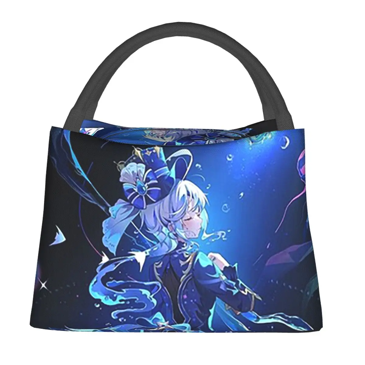 Furina Genshin Impact Insulated Lunch Bag for Women Kids Portable Food Boxes Thermal Lunch Box Tote