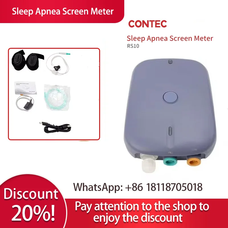 Contec RS10 Sleep Apnea Screen Meter Spo2 PR Nasal Airflow Monitor Free PC Software Respiration
