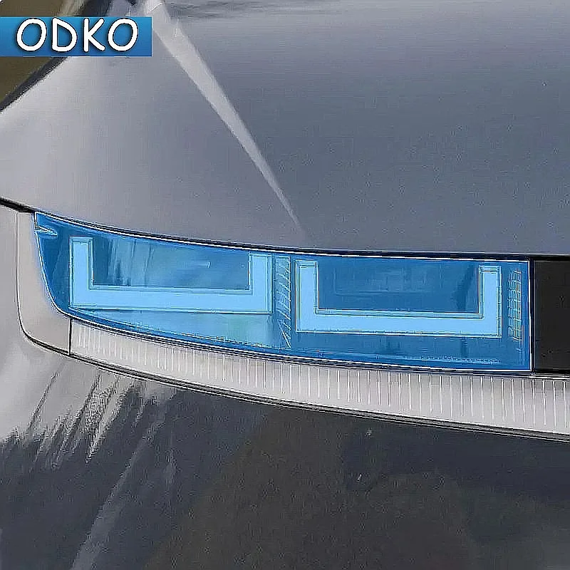 For Hyundai IONIQ 5 2022-2023 Car Headlight Protective Film Smoked Black Tint Wrap Vinyl Transparent TPU Sticker