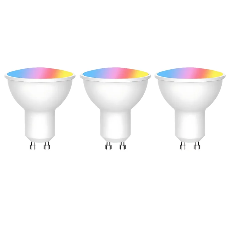 ABMF-Tuya Wi-Fi GU10 Умная светодиодная лампа с регулируемой яркостью 6 Вт 220 В Smart Life App Control Прожекторная лампа работает с Alexa Google 3 шт.