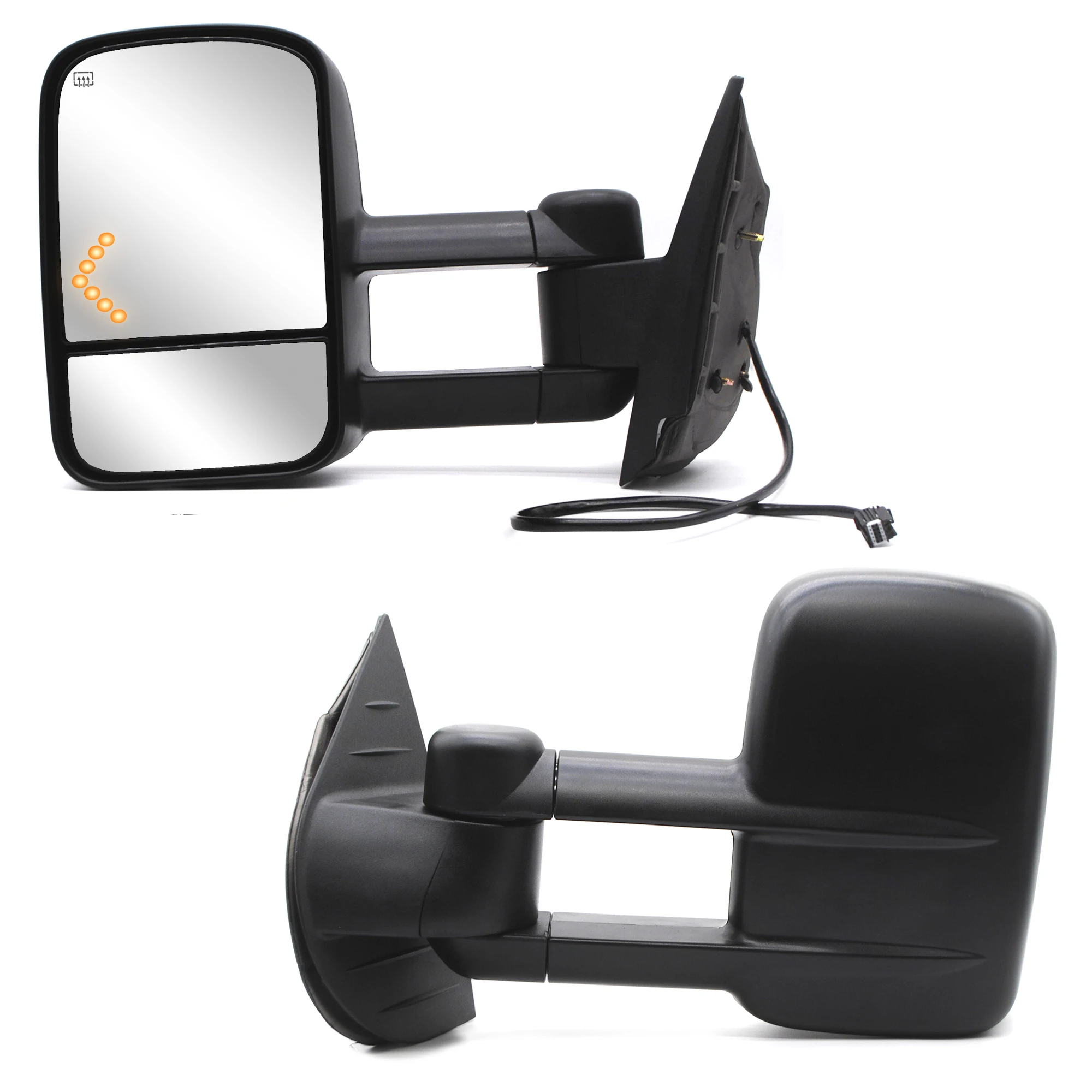A Pair of Towing Mirrors fit for 2007-2014 Chevy Silverado 1500 2500 3500 GMC Sierra Yukon Tahoe B25-TM