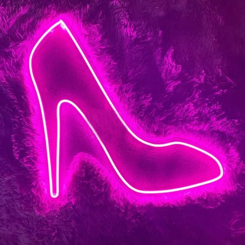 Neon Barbie LED Custom Silicone Neon Light Pink Topic Barbie Sign Neon Light High-heeled For Girl Gifts Room Shop Decor