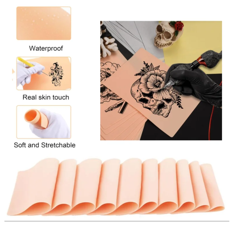 1/3/5/10/30/PCS Double-Sided Synthetic Leather Fake Skin for Permanent Makeup Beginner Training Practice Silicone Skin Tattooing