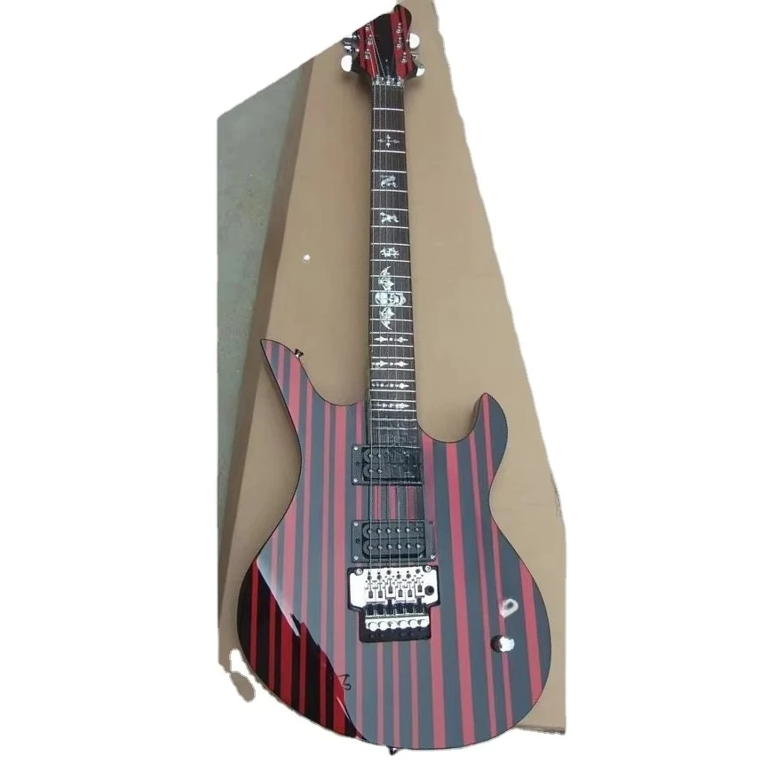 

STLF 6 String Stripe Electric Guitar in Black and Red Colour
