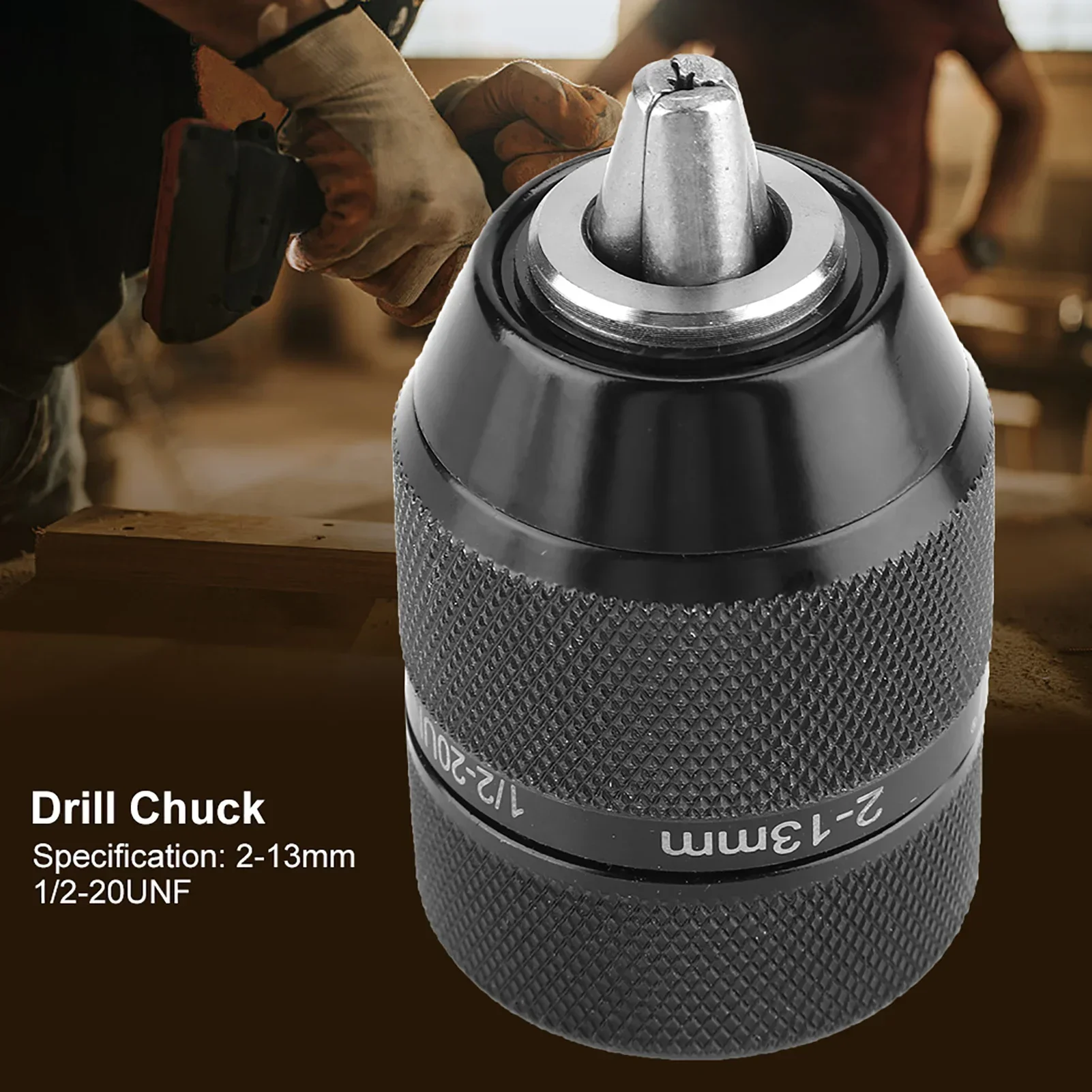 13mm Metal Drill Chuck 1/2 Mount Self Locking Keyless Drill Chuck Electric Drill Chuck Metal Drill Chuck 3/8