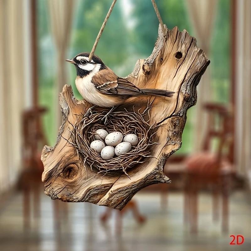 2D خشبية الحائط روبن بيرد البيض تصميم ديكور المنزل شقة مطبوعة الطيور على شكل تصميم غرفة الأطفال مزرعة الريفية تخطيط