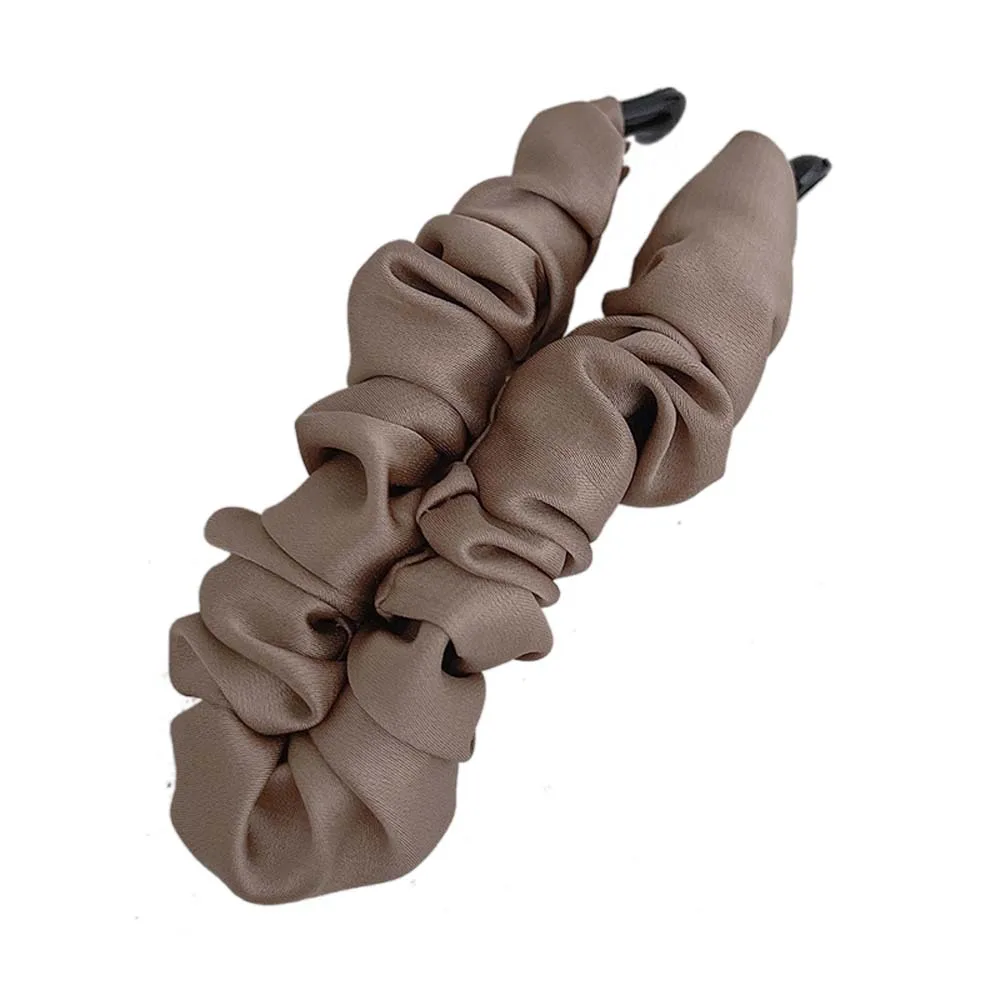 Simple Temperament Cloth Large Size Folds Banana Clip Hair Claw Ponytail Holder Hair Accessories