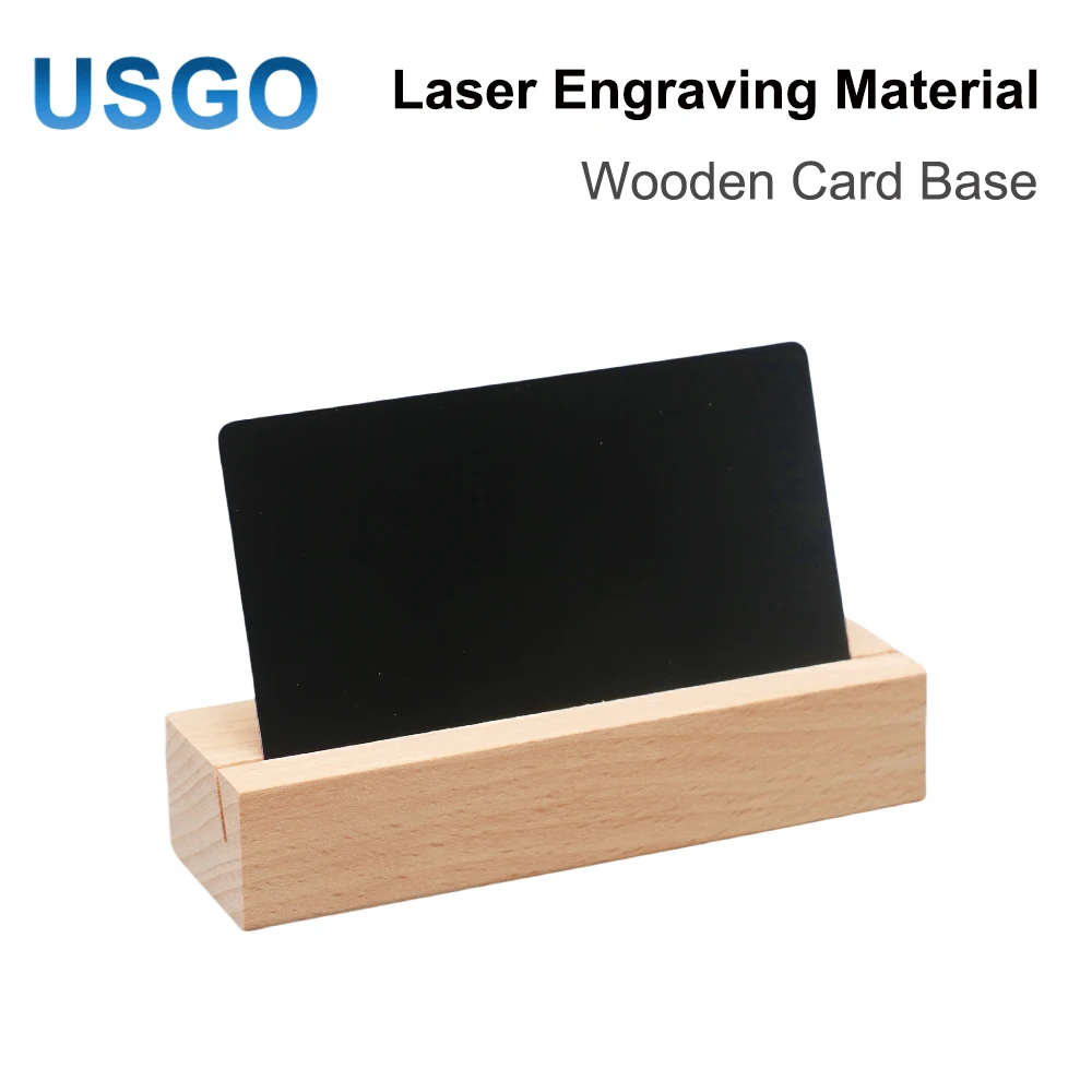 USGO Solid Wood Card Base Stand 10x3x2cm DIY Blank Material Desk Nameplate Holder for CO2 Diode Laser Engraver Marking Machine