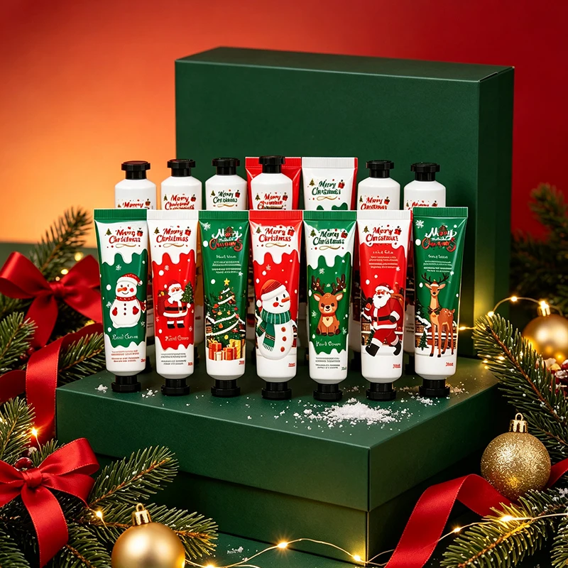 Christmas Moisturizing Hand Cream Set Portable Hand Lotion Nourishing Dry Skin Soft Fragrance Hand Care Cream Women Gift Box