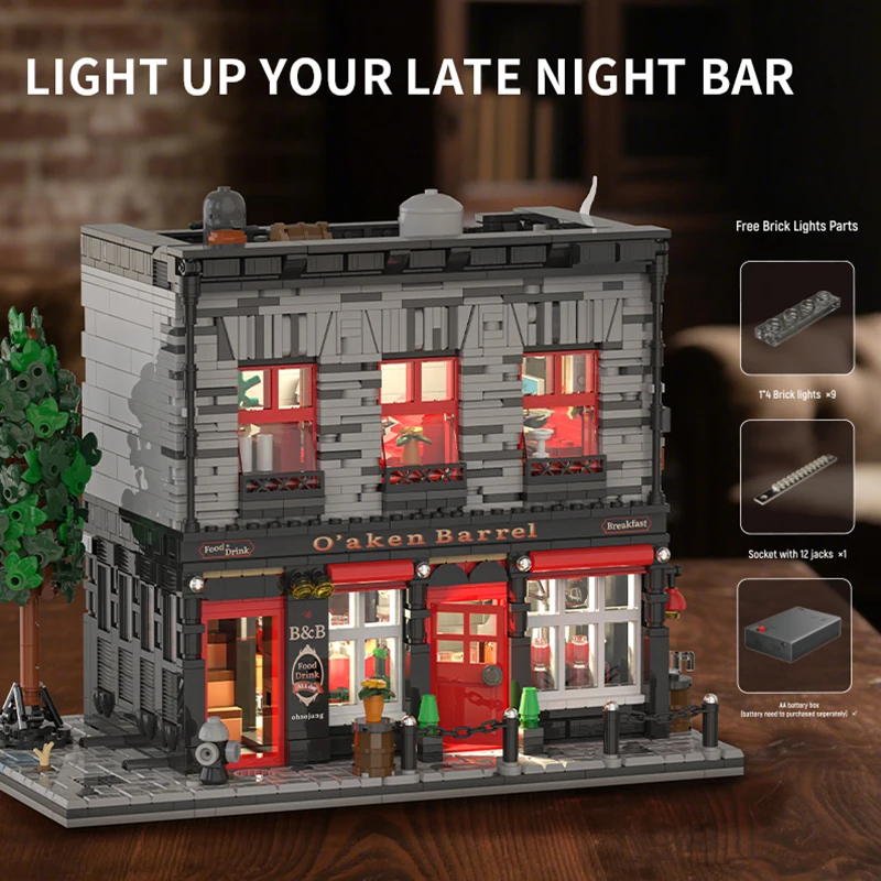 MOC-192396 DramShop Building Blocks Xbert 66054 Vampire House Little Pub อิฐสถาปัตยกรรมรุ่น DIY ของเล่น Chrismas ของขวัญ ﻿ เด็ก ๆ