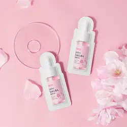 10pcs Moisturizing Sakura Face Seurm Essence Hyaluronic Acid Moisturizing Skin Nourishing Serum Skin Care 1ml Travel Size