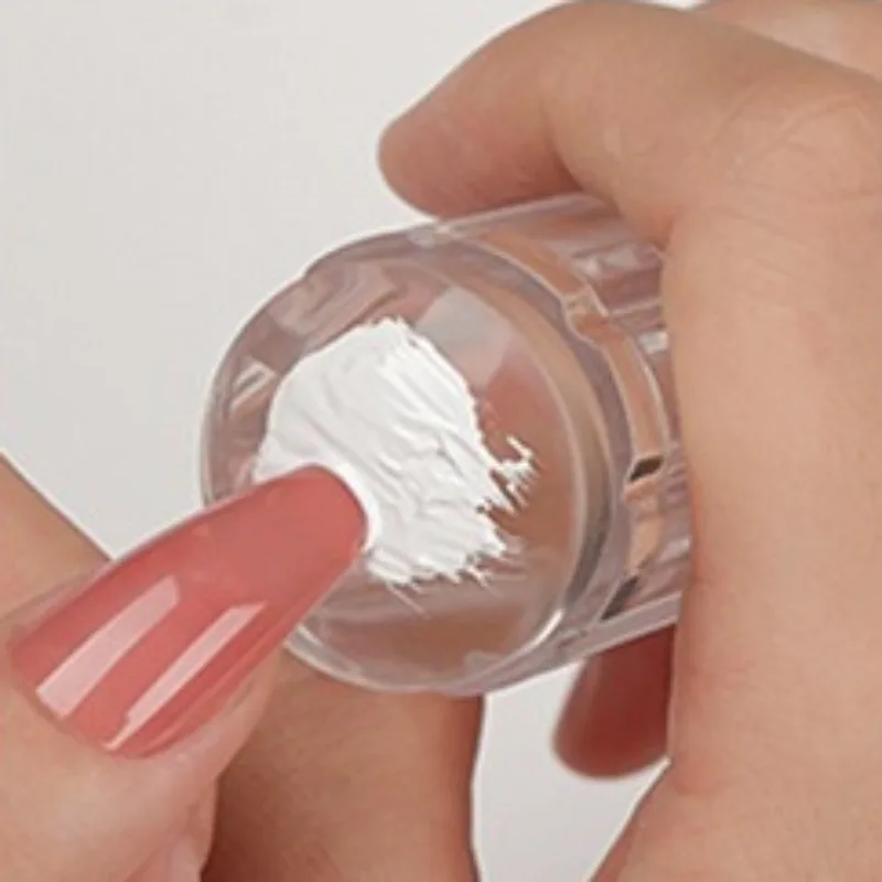2set Nail Art Clear Silicone Stamp Curved Edge French Pattern Printing Soft Stamper Nail Art Transfer Manicure Tool