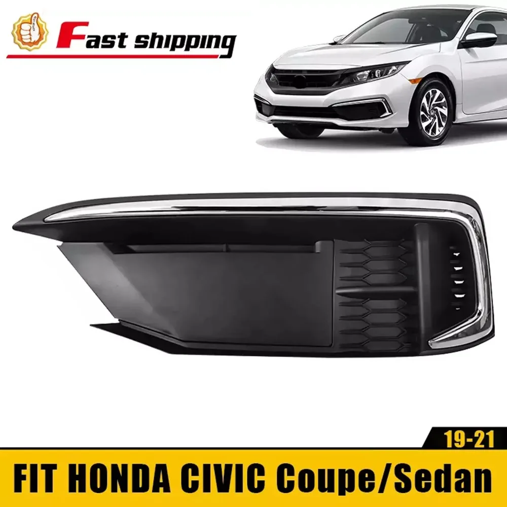 

For 2019-2021 Honda Civic Coupe/Sedan Front Bumper Fog Light Cover left Driver