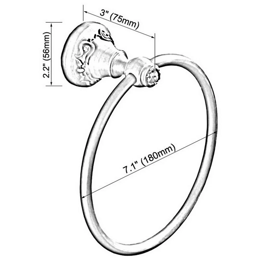 Towel Rings Black Oil Rubbed Bronze Towel Ring Towel Holder Bath Towel Bar Bathroom Accessories Home Decoration Nba446