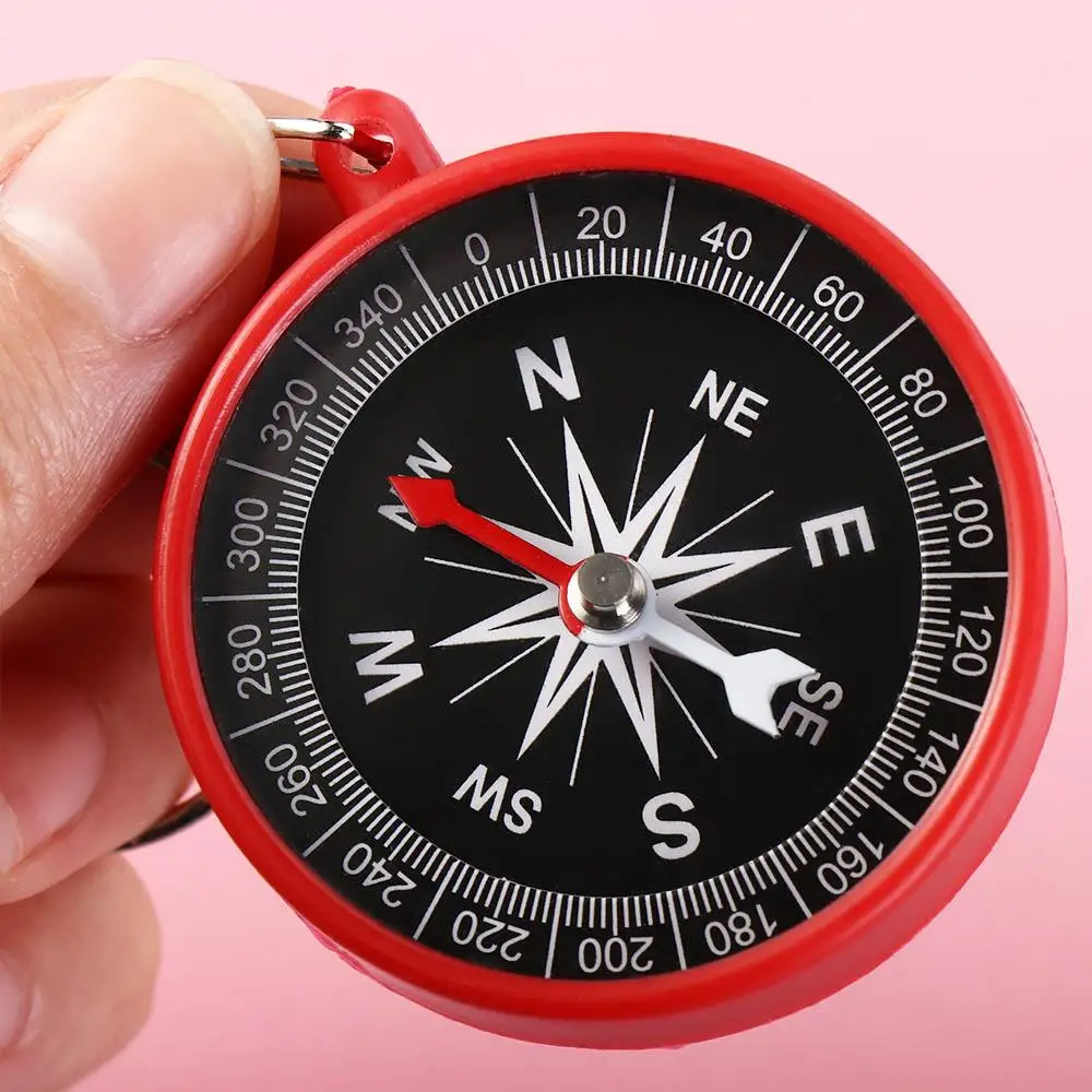 Camping Pocket Compass Keychain Climbing Hiking Mini Compass Pendant Cycling Random Color Navigation Tools Car Key Pendant