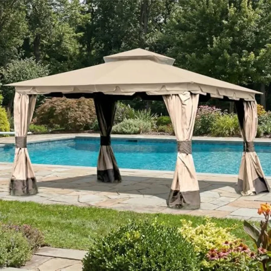Durable 350 Replacement  Top Compatible with Monterey 10 x 12 Gazebo Model L-GZ215PST-4 - Beige