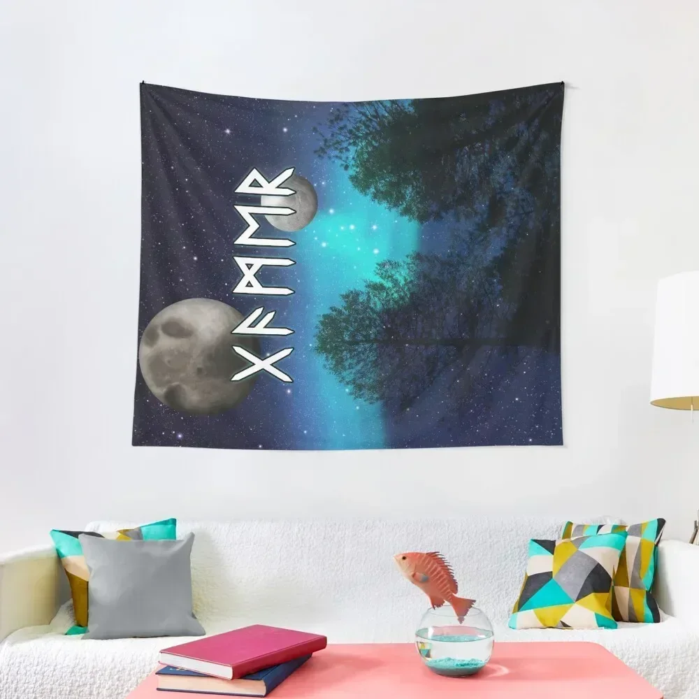 

Gamer in Runes Tapestry Wall Mural Tapete For The Wall Room Aesthetic Tapestry