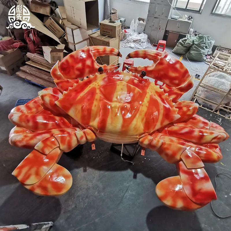 Giant simulated crab model 3 meters 4 meters luminous lobster modeling light box cafeteria door advertising sign