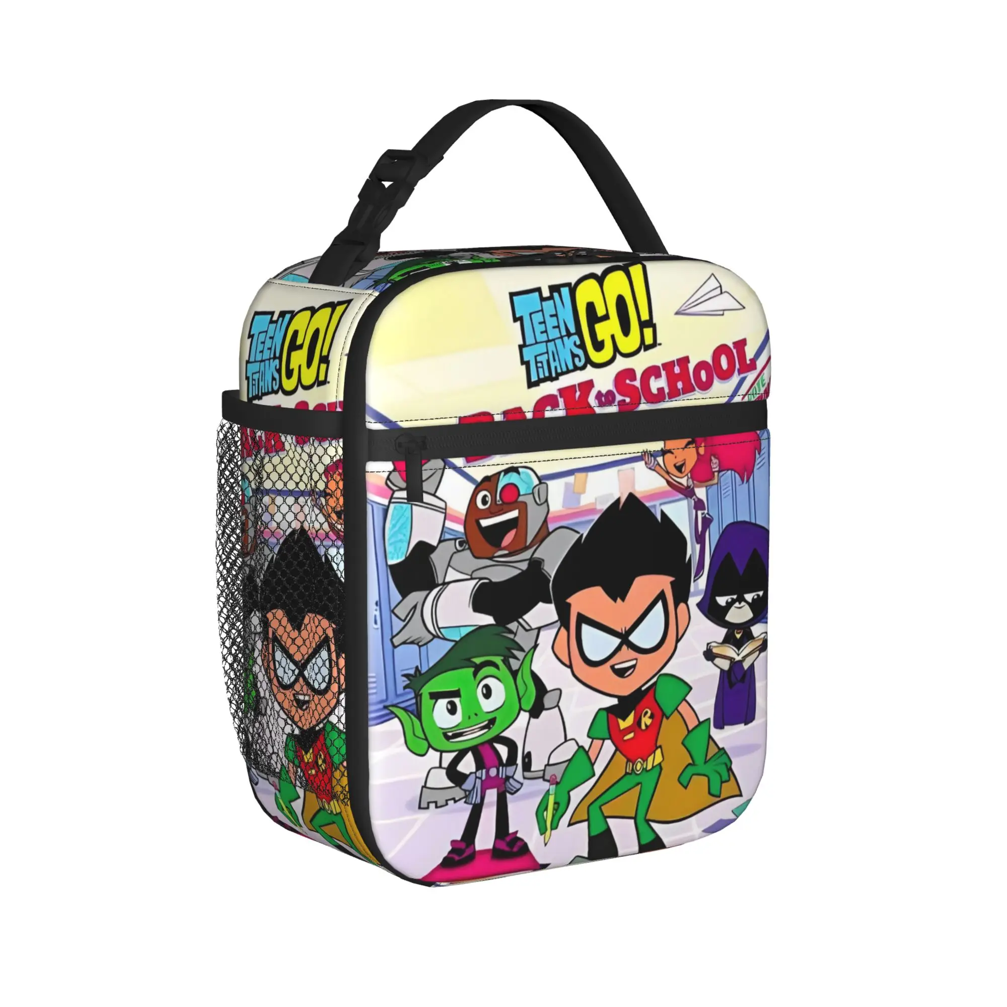 Teen Titans Go Team Comic Insulated Lunch Bag Thermal Bag Reusable,Meal Container Portable Tote Lunch Box Men Women Office