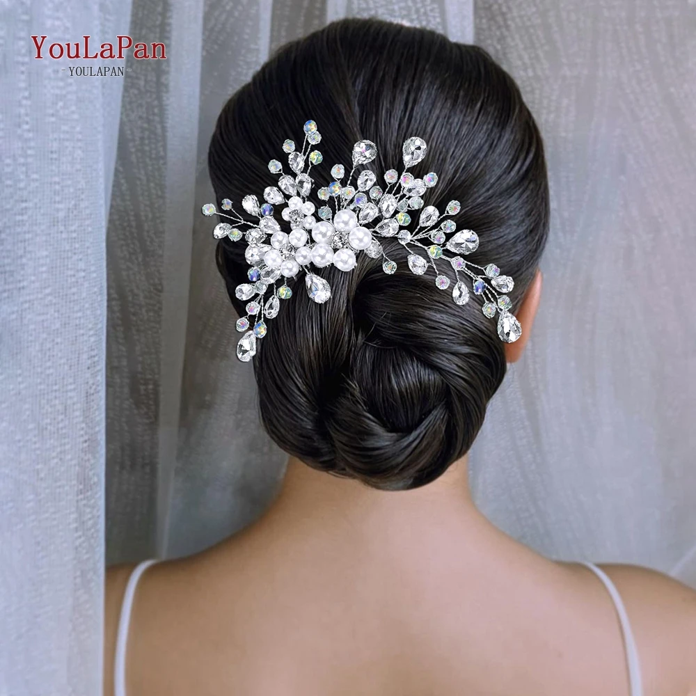 

YouLaPan Wedding Bridal Rhinestone Hair Comb Exquisite Headpiece Women Fashion Hair Accessories Banquet Party Headdress HP850