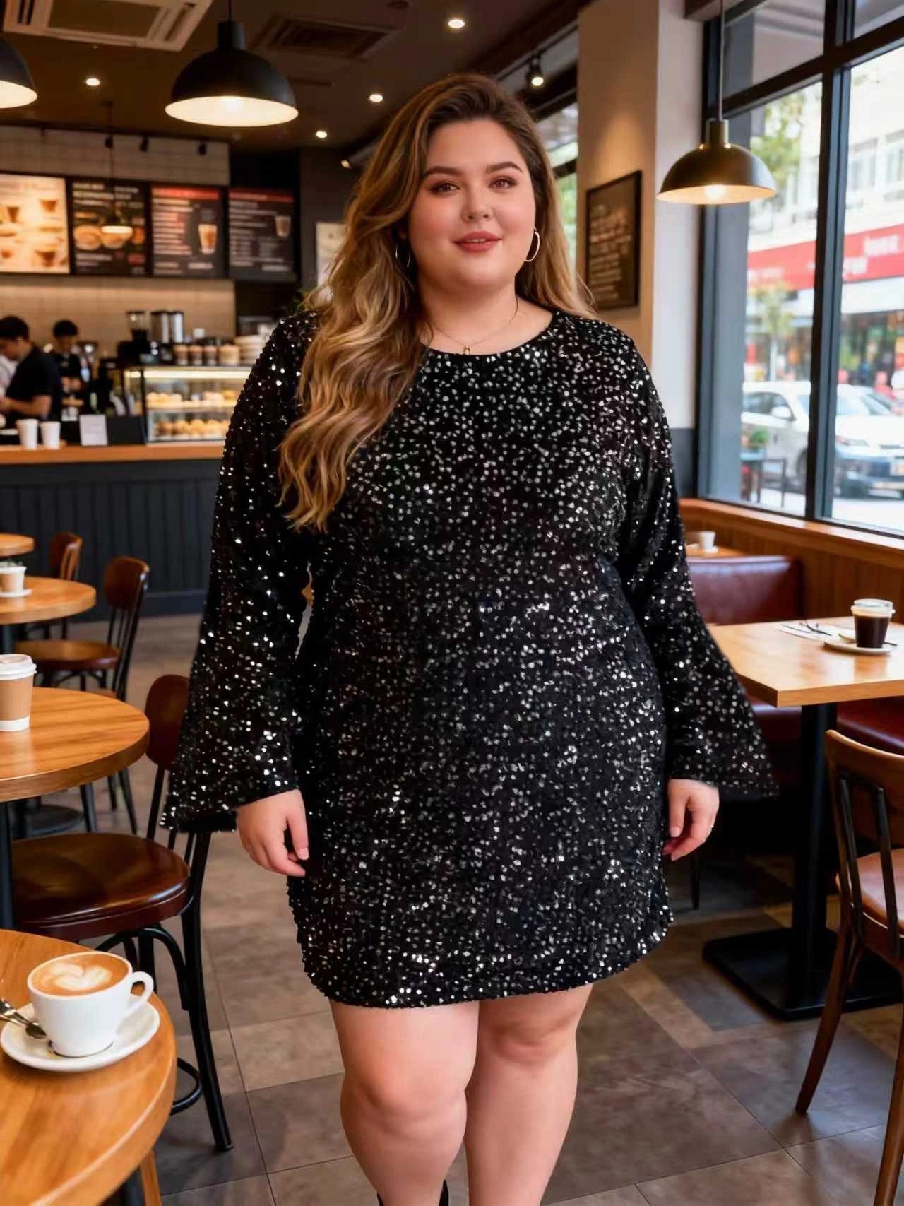 

Женское бархатное платье больших размеров с пайетками, мягкое на ощупь, подчеркивающее и удобное, идеально подходит для ночной вечеринки и праздничного платья