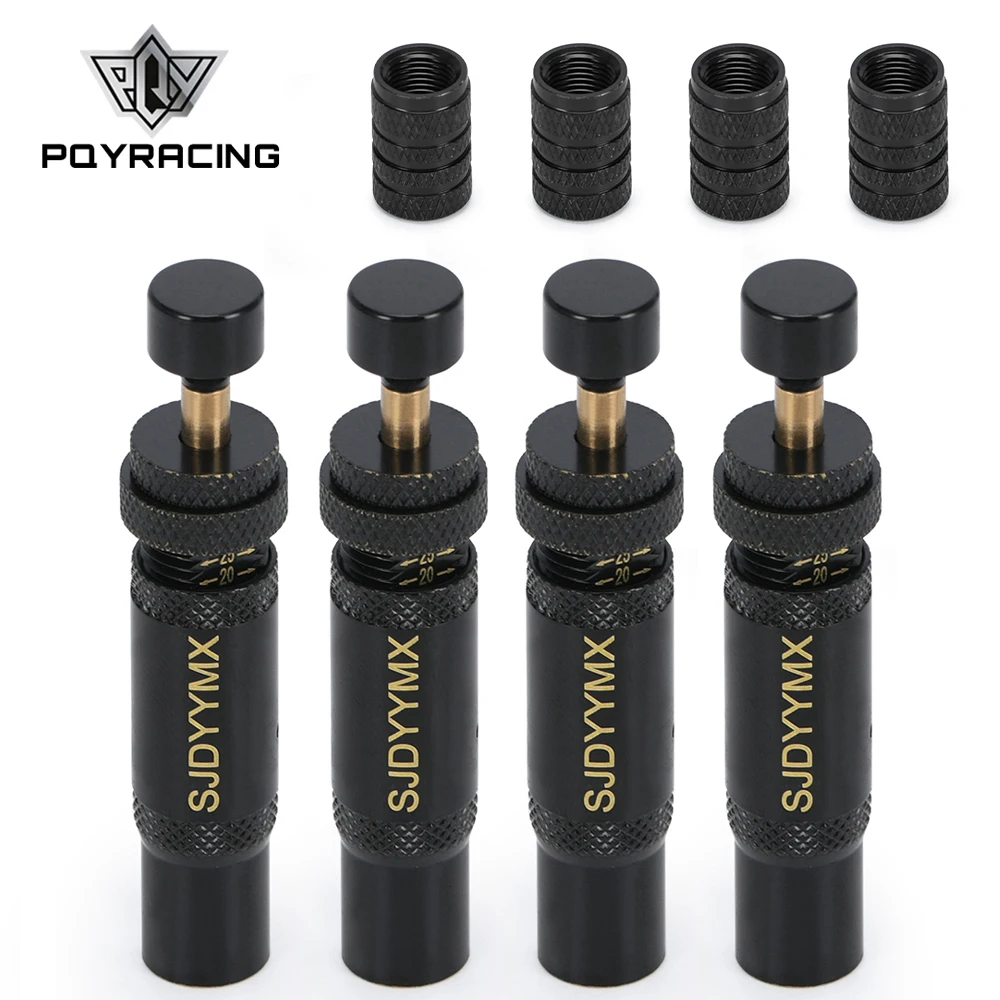 Adjustable Auto-Stop Tire Deflator Valve Kit (10-30 PSI) 4 PCS Screw-on Tyre Air Down Tool for Vehicles Motorcycle Offroad 4x4