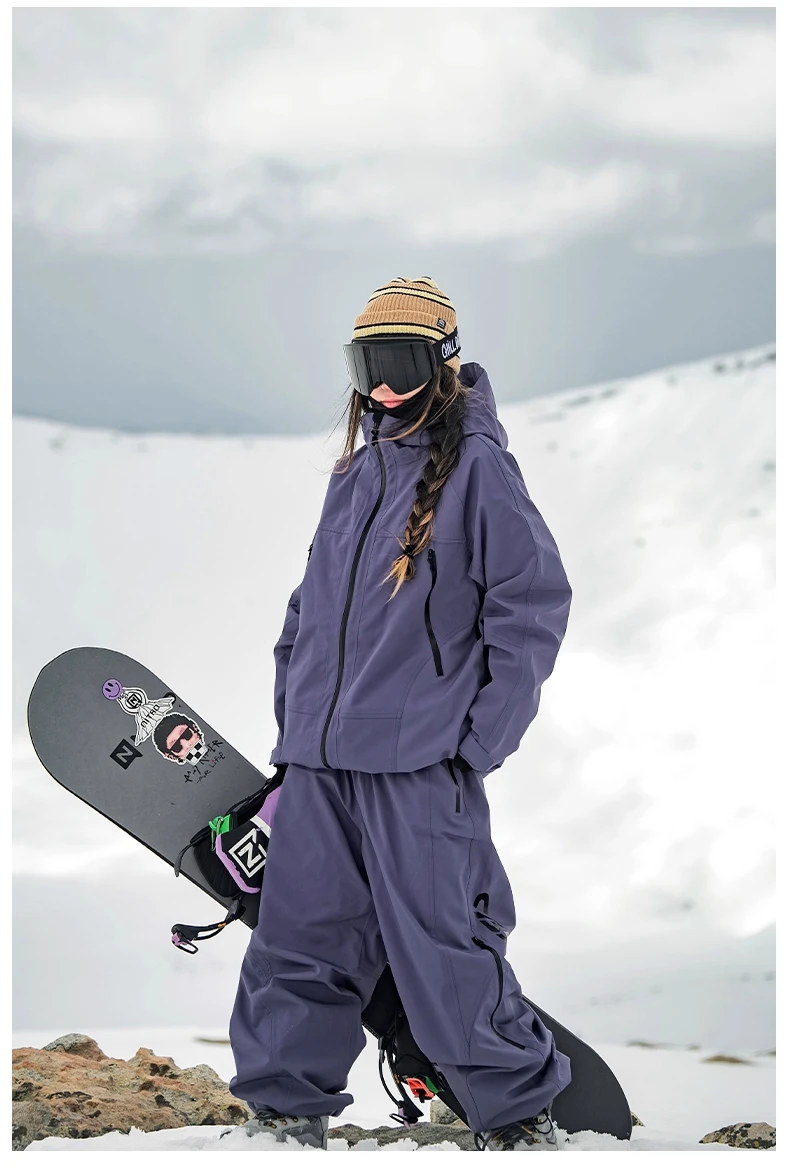 John Snow 2026 Ski-Jacke & -Hose im amerikanischen Stil, Unisex, wasserdicht, thermisch, Snowboard-Mantel, lockere Passform, Wintersport für Herren und Damen – Detail 20