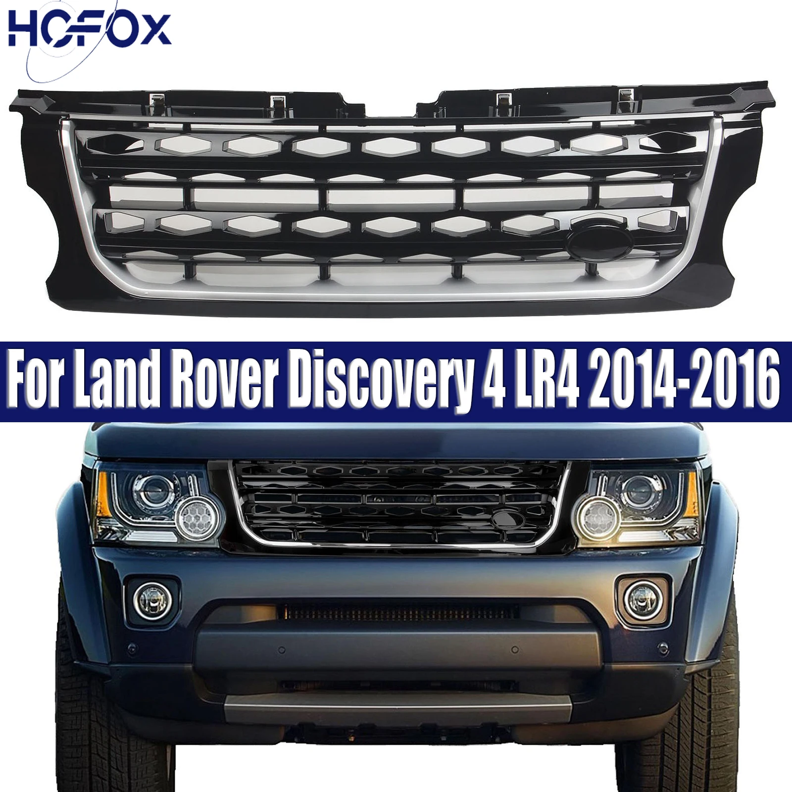 

For Land Rover Discovery 4 LR4 2014-2016 2015 Car Upper Front Bumper Grille Grill