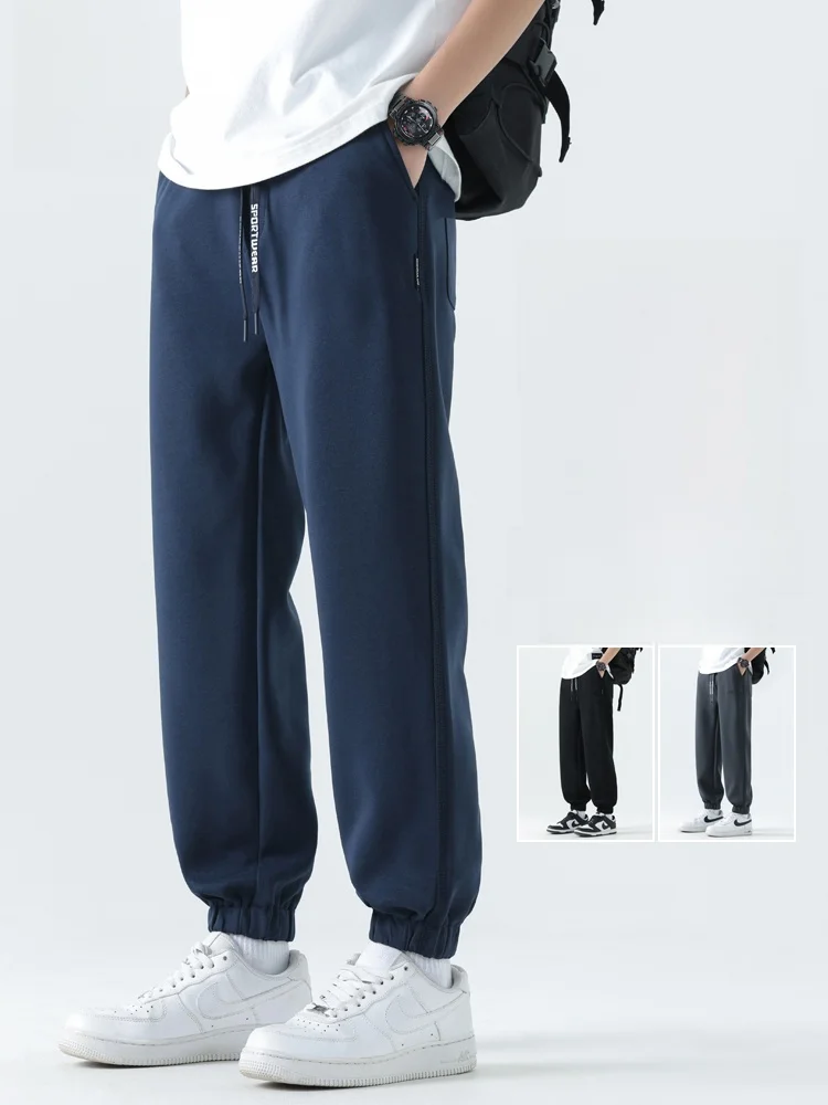 

Loose Comfortable Men's Casual Pants Spring Autumn Blue Jeans Youth Large Size Sweatpants Harlan Sle Elastic Waist Cotton P...