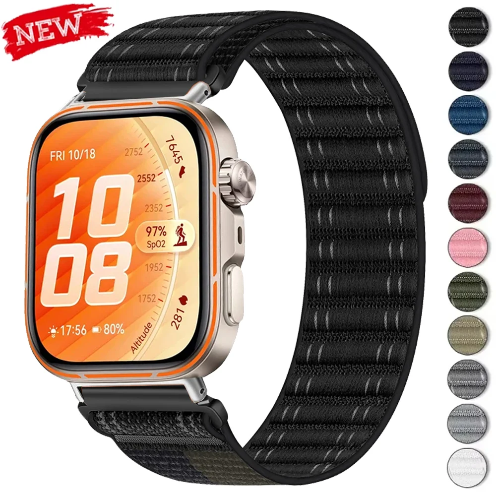 Original offizielles Nylon-Schlaufenarmband für Huawei Watch Fit 5/5Pro, gewebtes, atmungsaktives Armband für Huawei Watch Fit 4/4Pro/Fit3.