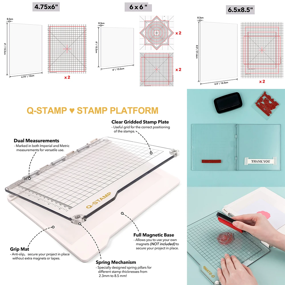 Precision Stamping Platform Photopolymer Grip Mat for Layered Stamping for Ink Blending Layered Stamping Design Card Craft