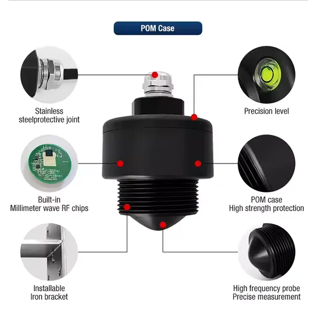 Industry Intelligent Fm Radar Level Transmitter Plastic/Stainless Steel/Aluminum Alloy Shell Radar Water Level Gauge For Lakes