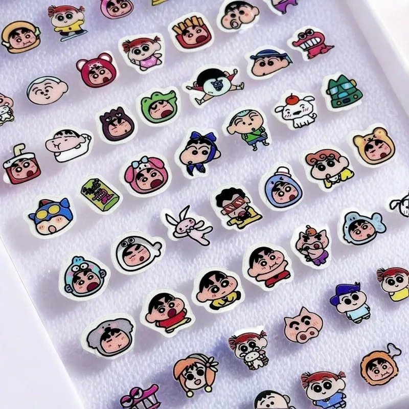 Crayon Shin-chan Cartoon Pvc Stickers Anime Figure Cute Graffiti Decals Stickers Phone Envelope Laptop Decor Stickers Kids Toys