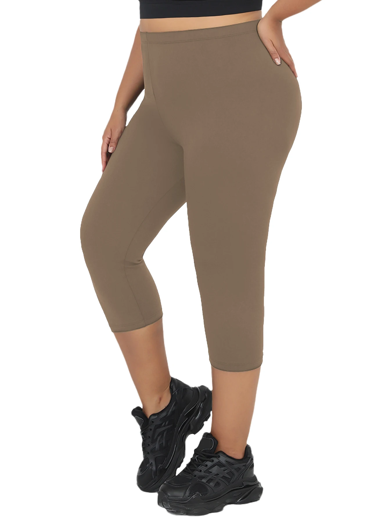 

Plus Size Super Soft capri pants For Women No See Through Workout Running Yoga Athletic Leggings Running